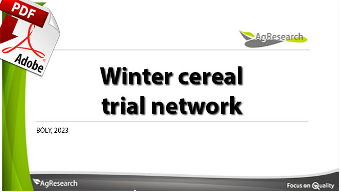 Winter cereal trial network - Download our brochure